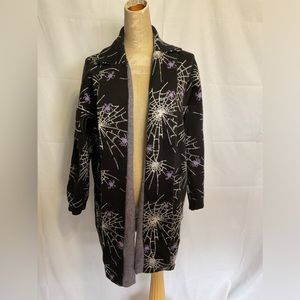 Modcloth Black Cape with Purple Spider Web Design